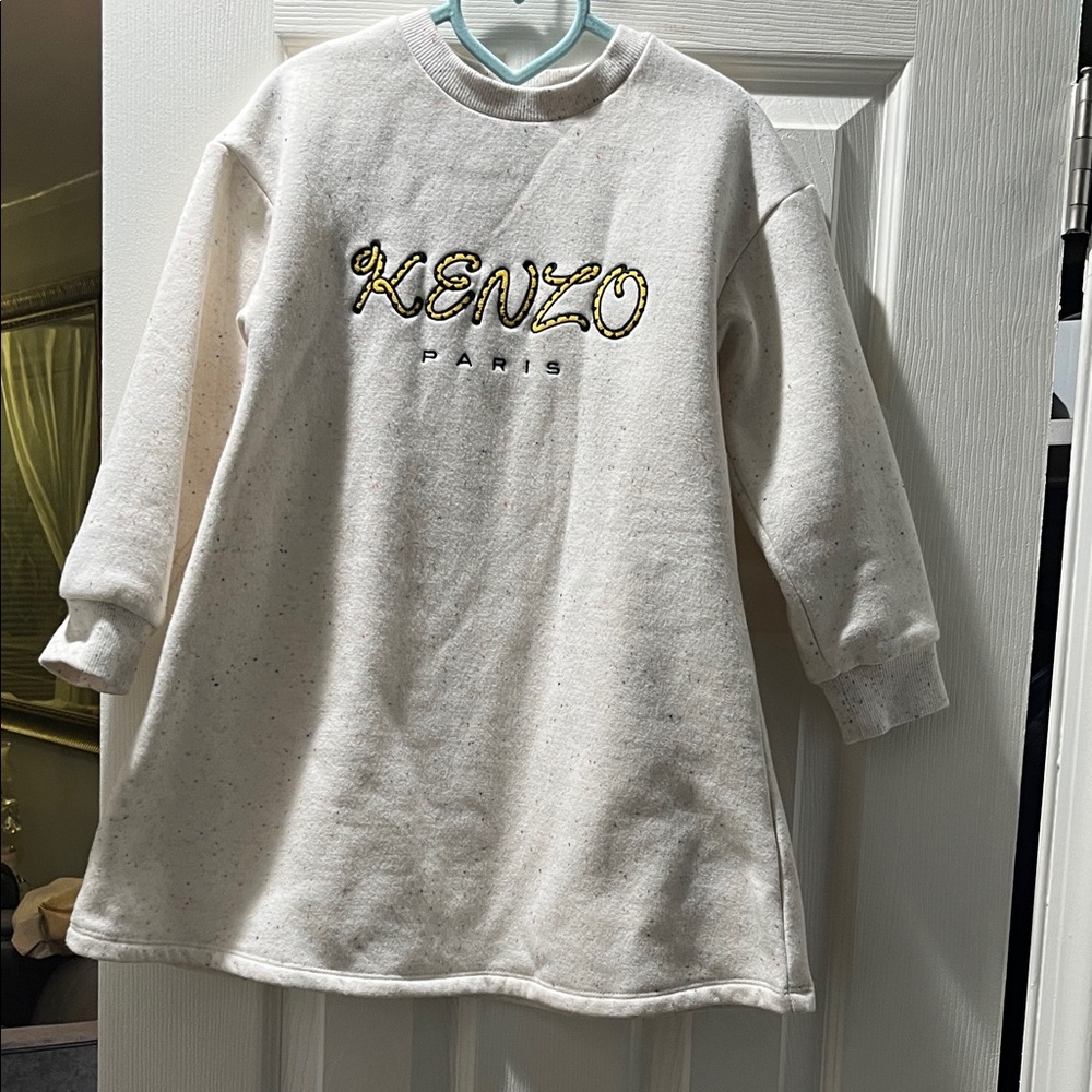 Kenzo Kids Cream Sweatshirt Dress Knee Length